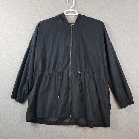 LuLaRoe Black LS Zip Up Hooded Lightweight Jackie Jacket Women's Plus 2XL Pocket - Picture 1 of 13